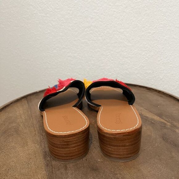 Anthropologie Soludos Tassel City Flat Open Toe Slide Sandals Women's Size 9.5 - Picture 5 of 8